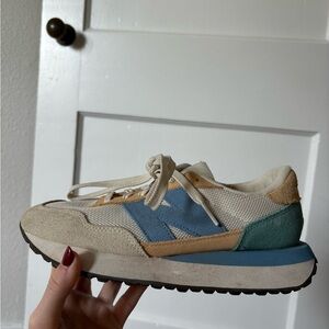 New Balance 237 Women's Neutral Cream and Blue Sneakers